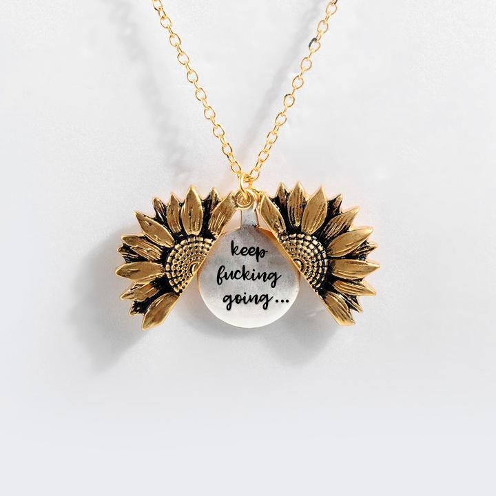 Sunflower Double-layer Lettering Necklace - TodorDigital