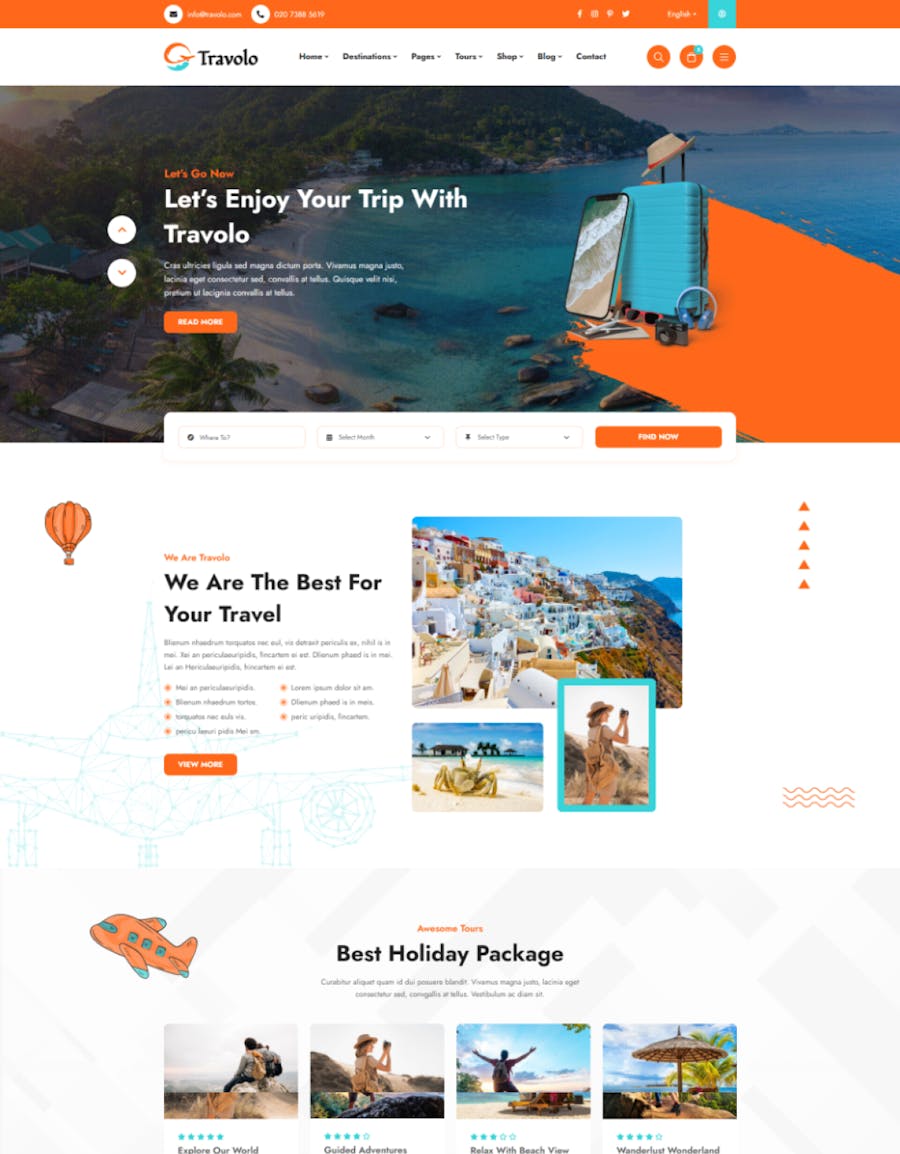 Travolo - Travel & Tour Booking WordPress Theme