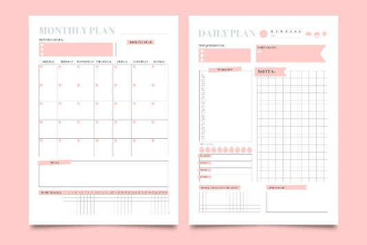 monthly planner and daily planner printable bullet journal