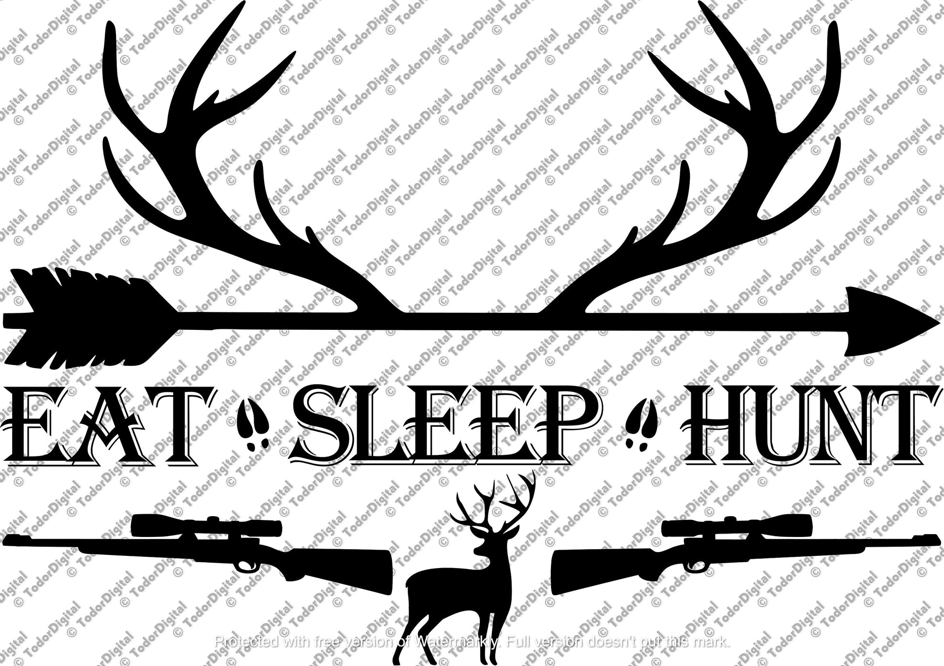 Eat Sleep Hunting - Hunting Life Svg File - Hunting Svg - Life Svg - Decor - Svg For Cricut - Svg For Silhouette - DXF - EPS - PNG - svg