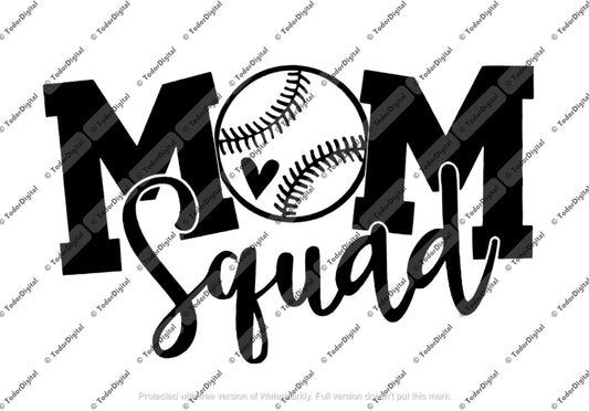 Baseball Mom Svg File, Mom Squad Svg Design, Softball Mom Squad, Baseball Clipart, Mom Design Vector Graphics.