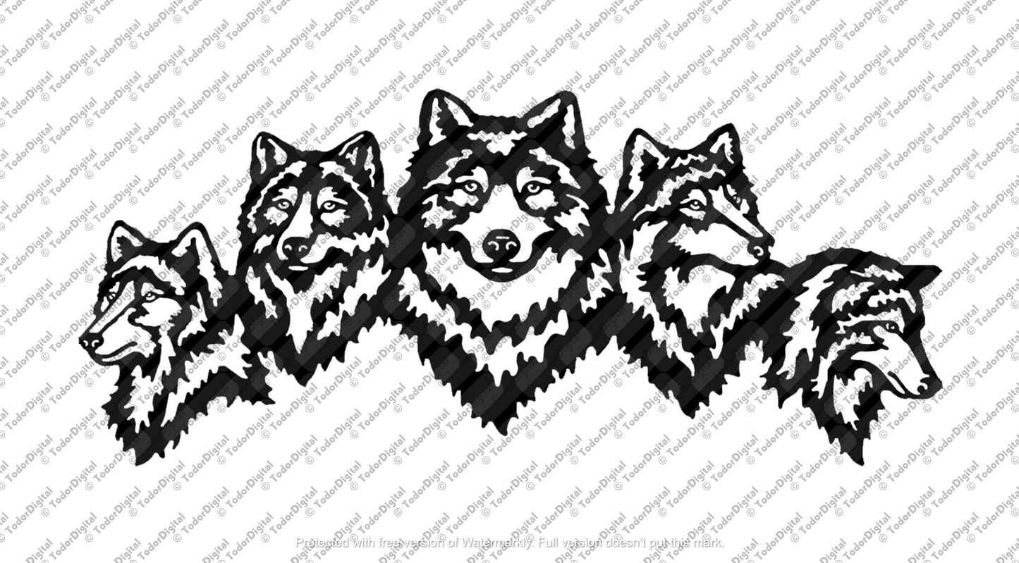 Wolves Svg File - Wolf Pack Clipart - Wolves Cut File - Animals Svg File - Wild Animals - Svg For Cricut - Svg For Silhouette - DXF - EPS