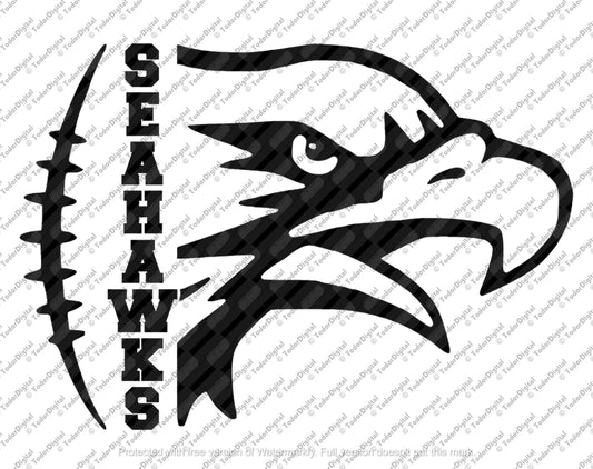 Football Svg File - Football Cut File - Seahawks Team Mascot Cut File - Seattle Team Svg - Svg For Cricut - Svg For Silhouette - DXF - EPS