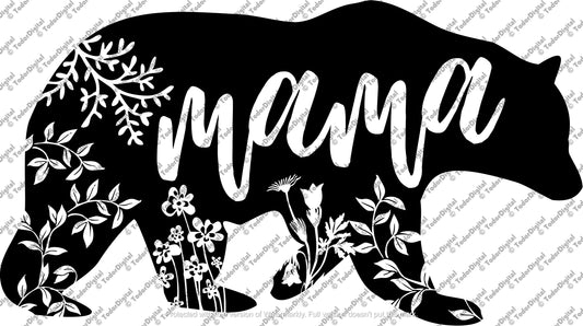 Mama Bear Svg File - Bear Svg - Decor - Svg For Cricut - Svg For Silhouette - DXF - EPS - PNG - svg