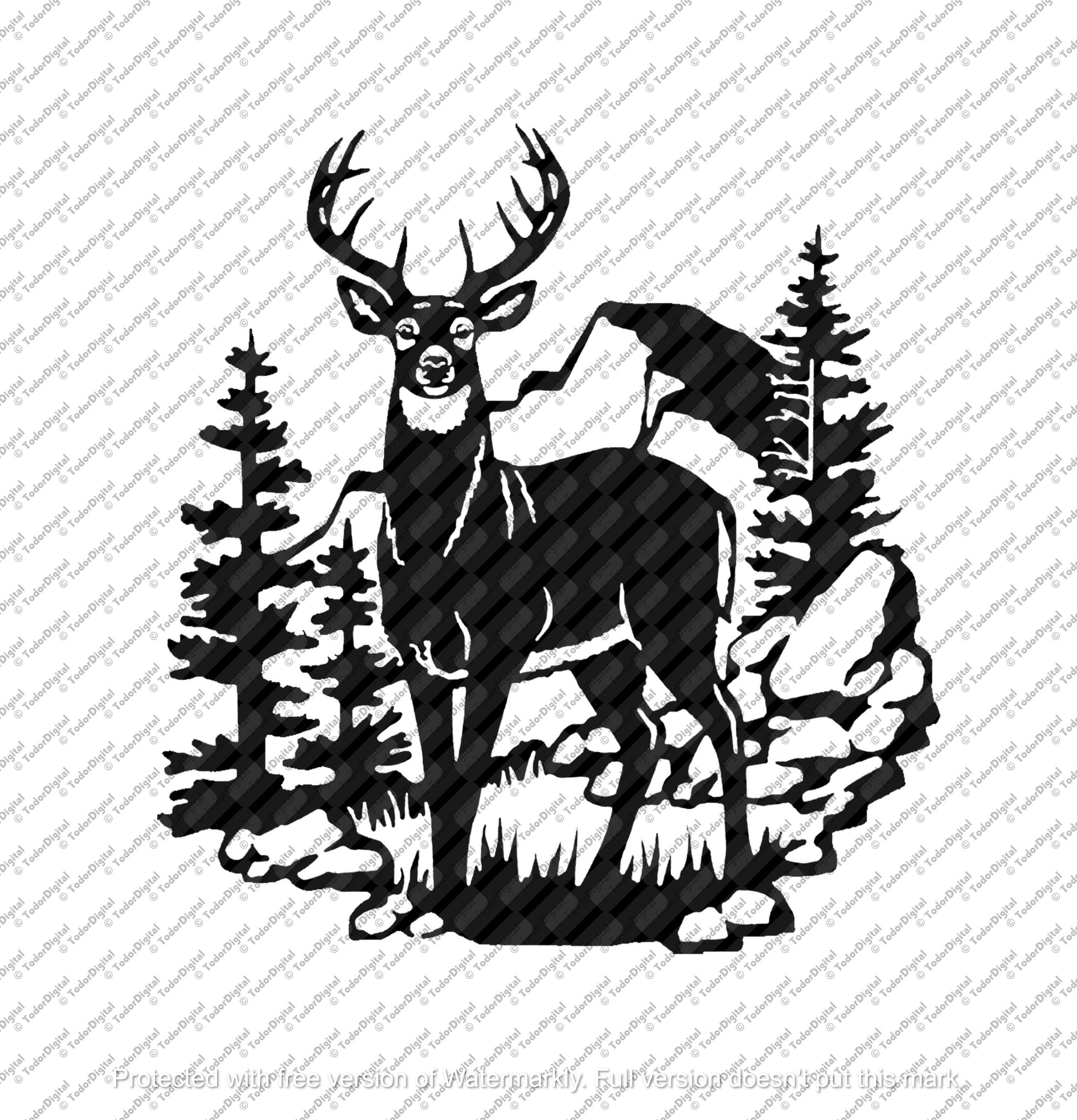 Deer Svg File, Deer Clipart, Buck Svg, Animals Svg, Wild Animals Vector Graphics.