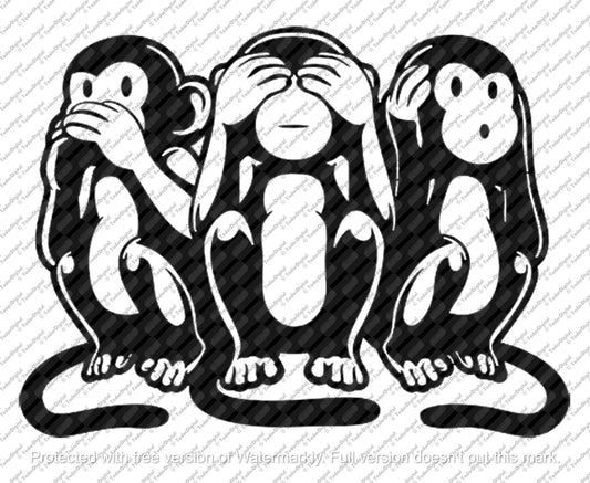 Monkey Svg File - Monkeys Clipart - Animals Svg - Wild Animals - Monkeys Cut File - Svg For Cricut - Svg For Silhouette - DXF - EPS - PNG