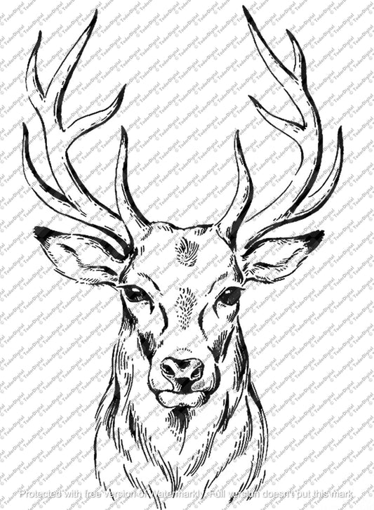 Buck Svg File, Deer Svg, Elk Clipart, Deer Cut File, Animals Svg, Wild Animals Vector Graphics.