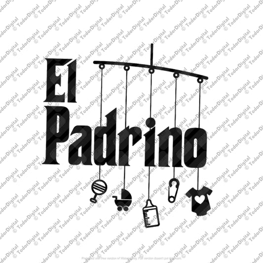 El Padrino Svg File - El Padrino Clipart - Padrino Vector Graphics - La Madrina - Religious Svg - Svg For Cricut - Svg For Silhouette