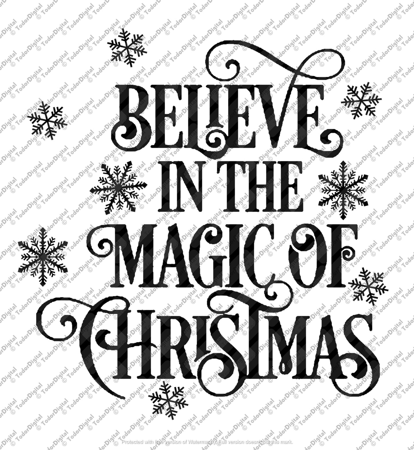 Believe in The Magic of Christmas Svg File, Christmas Svg, Christmas Magic Svg Design, Christmas Decor Vector Graphics.