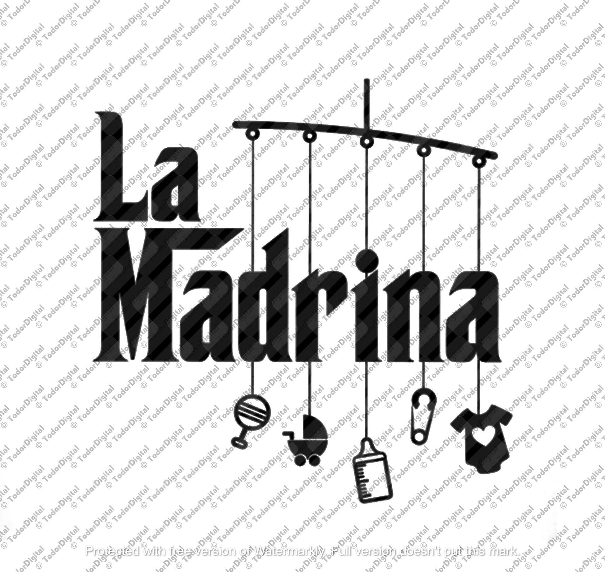 La Madrina Svg File - La Madrina Stencil - Madrina Clipart - Religious Svg - La Madrina Vector Graphics