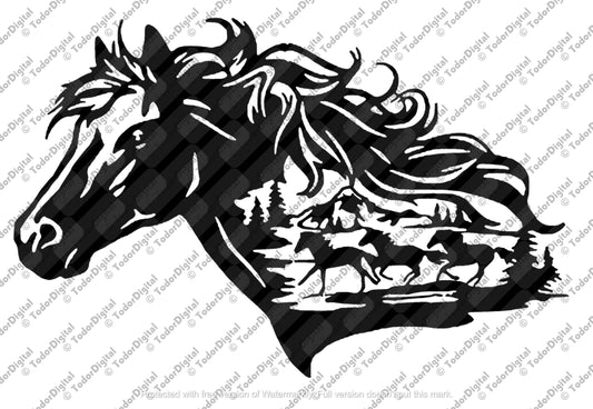 Horse Svg File, Horses Clipart, Wild Horse Svg Design, Mustangs Cut File, Animals Vector Graphics.