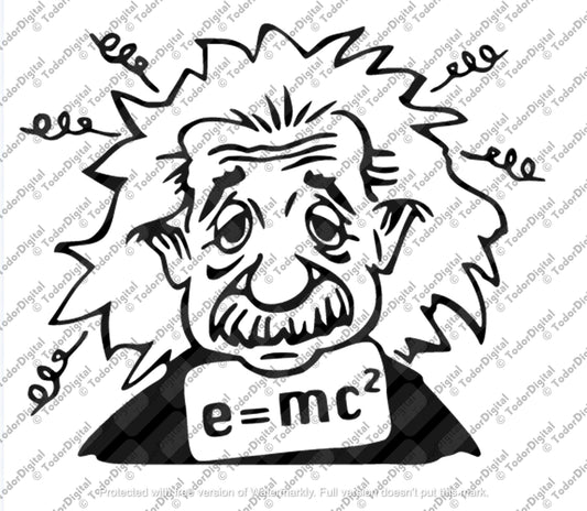 Albert Einstein Svg File, Einstein Clipart, Albert Einstein Face Vector Graphics.