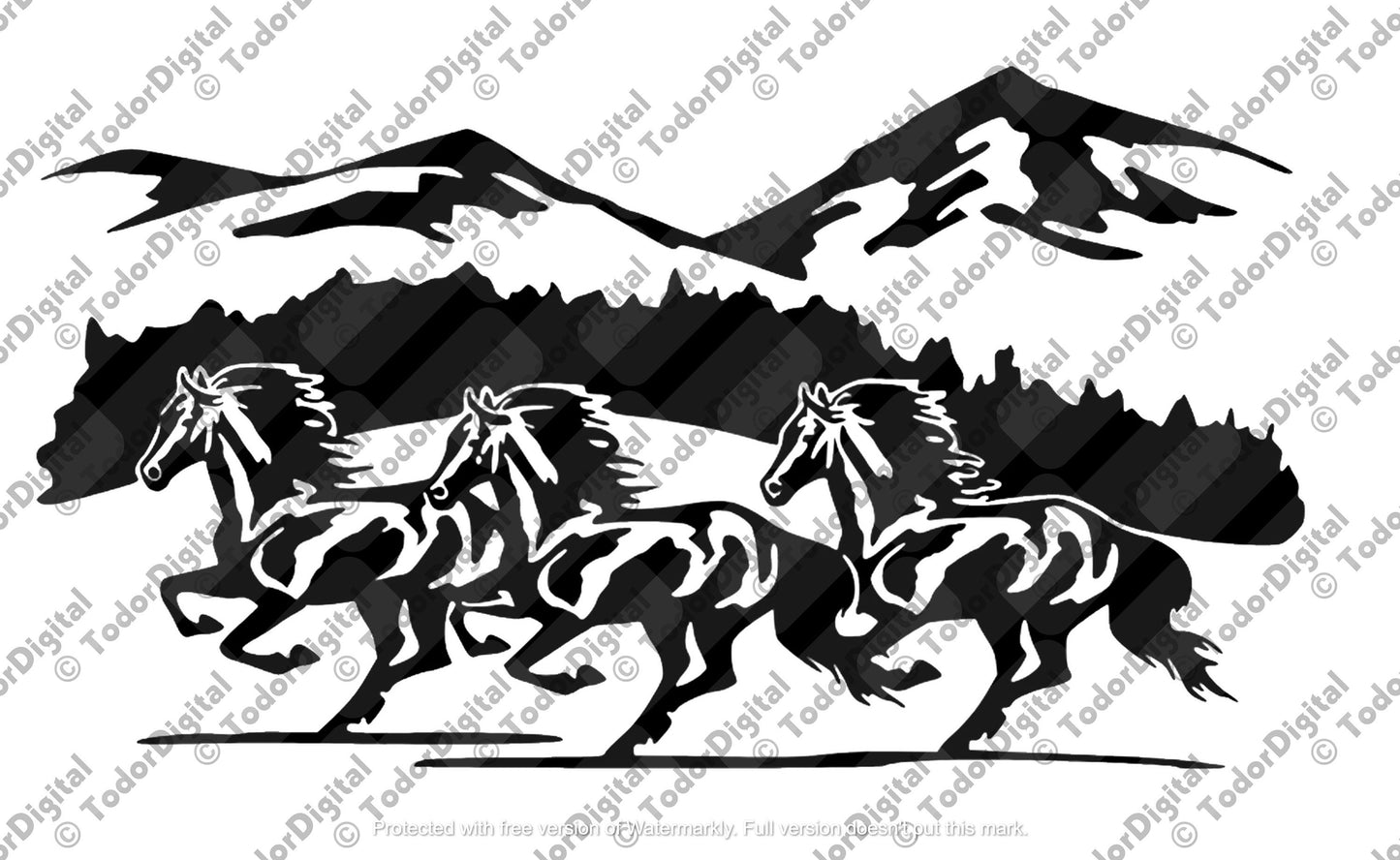 Horses Svg File - Horses Clipart - Wild Horses - Mustangs Svg - Wild Horses Vector Graphics