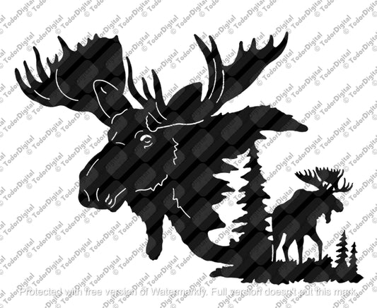 Moose Svg File, Moose Head Svg, Moose Decor, Elk Svg, Animals Clipart, Wild Animals Vector Graphics. - TodorDigital