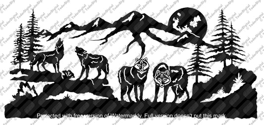 Wolves Svg File, Wolves Art Decor, Wolf Pack Svg Design, Animals Svg, Wild Animals Vector Graphics.