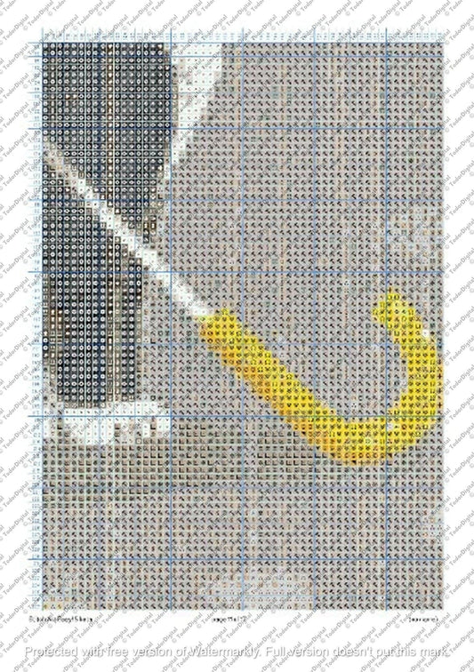 Cat Cross Stitch Pattern - Black Cat Cross Stitch - Funny Cat With Yellow Umbrella - Hand Embroidery