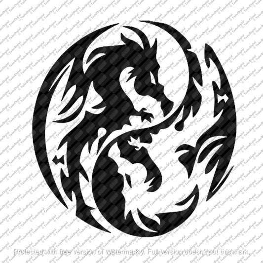 Dragon Svg File, Dragon Clipart, Black and White Dragons Svg, Dragon Vector Graphics.