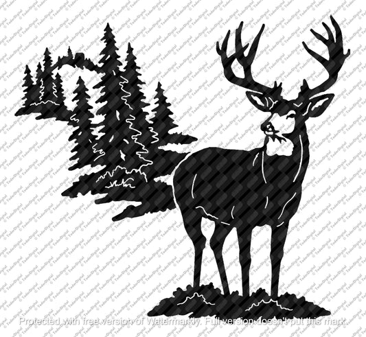 Deer Svg File - Buck Svg - Elk Svg - Animals Clipart - Wild Animals Svg - Hunting Season - Svg For Cricut - Svg For Silhouette  - DXF - EPS