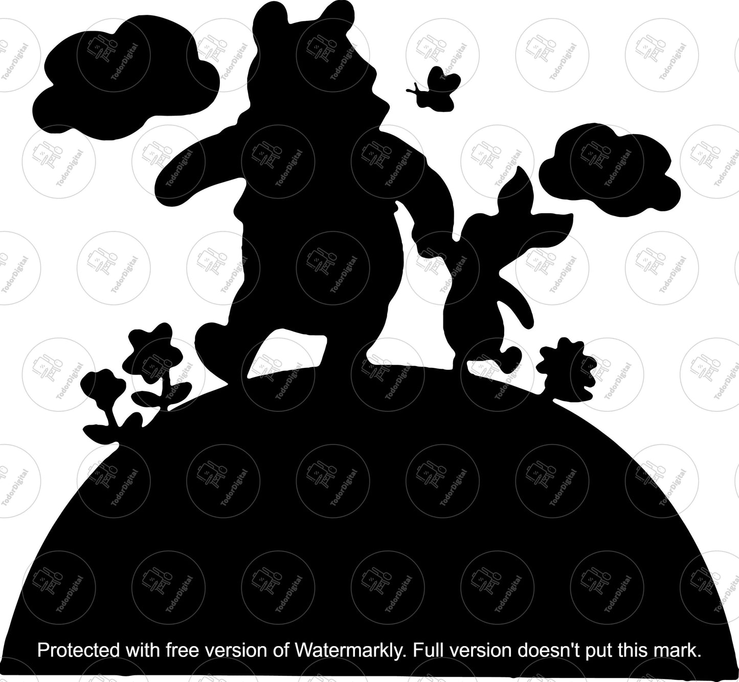 Winnie the Pooh and Piglet SVG - Winnie the Pooh and Piglet Cut File - Cartoon Character - Cartoon Svg - Svg For Cricut - Svg For Silhouette