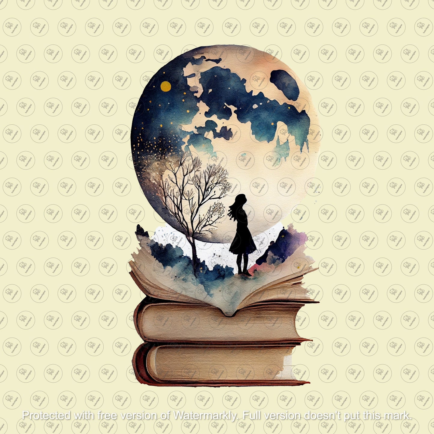 Book Moon Fantasy PNG Elements Clipart, Books PNG Clipart, SublimationFantasy, PNG clipart, Fantastic Nature Book Sublimation, Print