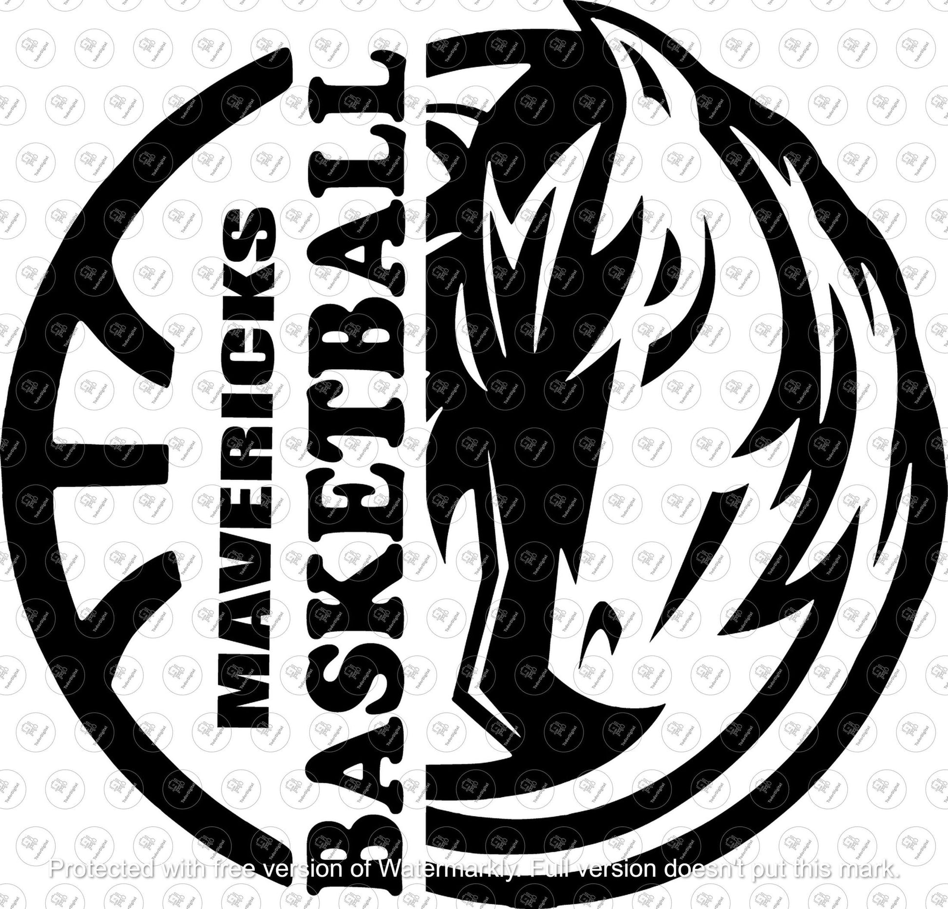 Basketball Svg File - Mavericks Svg - Basketball Clipart - Mavericks Team Mascot Cut File -  Svg For Cricut - Svg For Silhouette - DXF - EPS