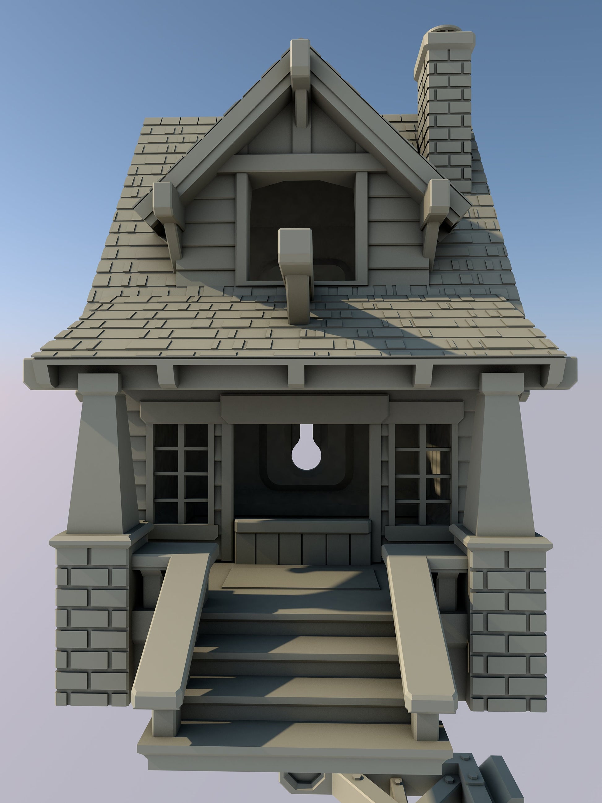 The American Bungalow Birdhouse STL File, Birdhouse 3D Print File, Bungalow 3D Print File, 3D House STL file, Birdhouse STL File,