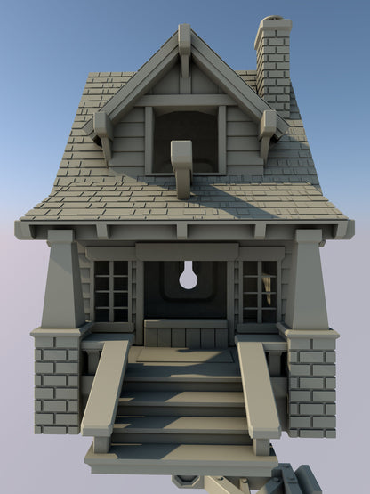 The American Bungalow Birdhouse STL File, Birdhouse 3D Print File, Bungalow 3D Print File, 3D House STL file, Birdhouse STL File,