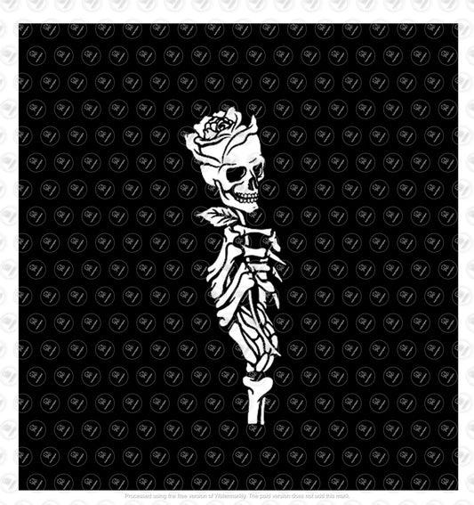 Skull and Rose Svg File - Skeleton Hand With Rose Svg - Tattoo Design - Skull Clipart - Svg For Cricut - Svg For Silhouette