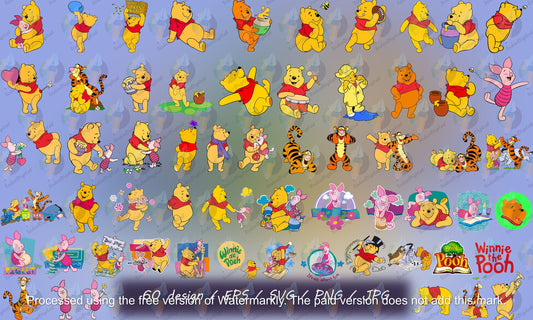 Winnie The Pooh SVG Bundle - Pooh 60 Design File - Winnie the Pooh Svg File - Winnie the Pooh Cut File - Cartoon Characters - Cartoon Svg