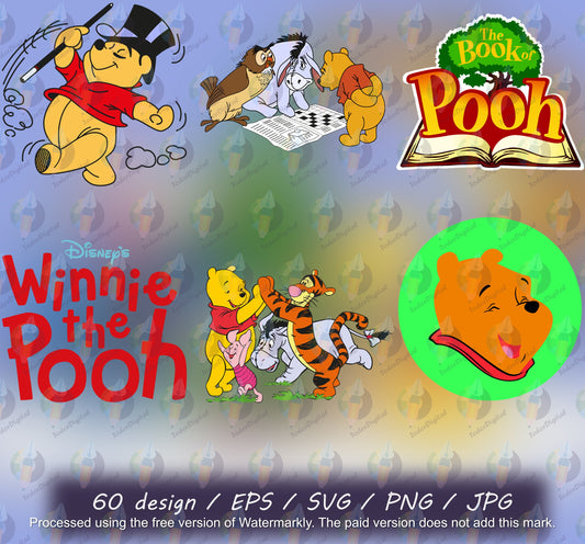 Winnie The Pooh SVG Bundle - Pooh 60 Design File - Winnie the Pooh Svg File - Winnie the Pooh Cut File - Cartoon Characters - Cartoon Svg