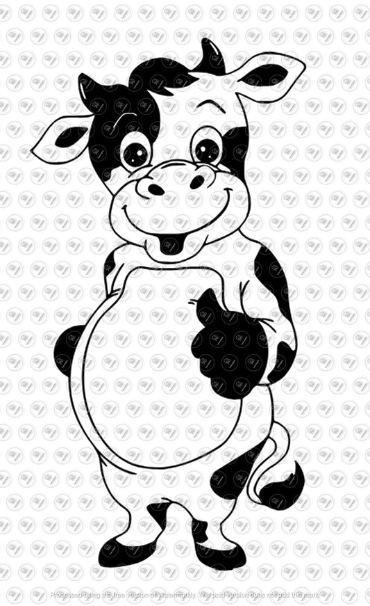 Cow Svg File - Cow Clipart - Animals Svg - Farm Animals Clipart - Funny Cow Cut File - Svg For Cricut - Svg For Silhouette - DXF -  EPS -PNG