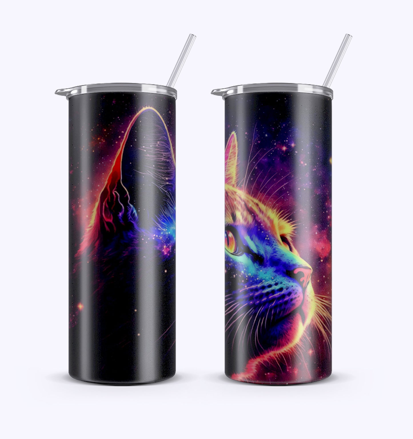 Cat Magic Skinny Tumbler 22oz - Cat Mystic Tumbler - Sublimation Wrap - Tumbler Image - Tumbler Wrap Png - Waterslide - Vinyl Wrap