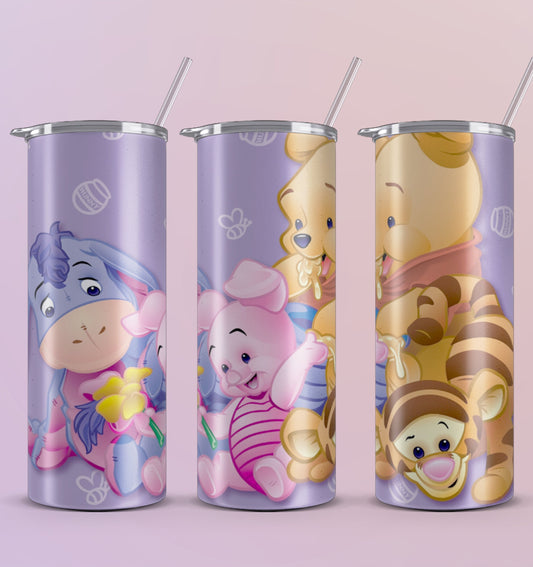 Winnie The Pooh Skinny Tumbler 20oz - Winnie The Pooh Tumbler - Sublimation Wrap - Tumbler Image - Tumbler Wrap Png - Waterslide - Pooh Wrap