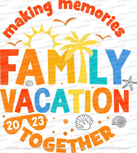 Summer Family Vacation svg, Colored Thirt Design, Family Vacation Svg File, Vacation 2023 SVG design, Family Trip Clipart, Vector Graphics.