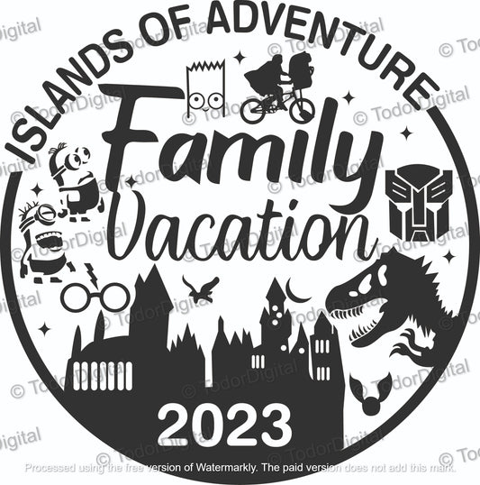 Islands Of Adventure, Family Vacation Svg File, Vacation 2023 SVG design, Family Trip Clipart, Vector Graphics.