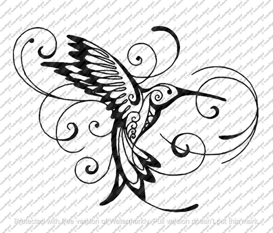 Hummingbird Svg File, Birds Svg, Hummingbird Tattoo Design, Wild Birds Vector Graphics.